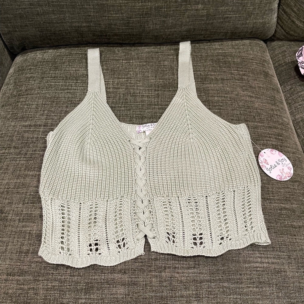Mint woven crop top